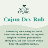 Simply Organic Cajun Dry Rub, Certified Organic, Gluten Free, Kosher | 0.88 Ounce (Pack of 1)