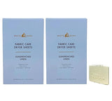 Bath & Body Works Sundrenched Linen Fabric Care Dryer Sheets - 2 Boxes (80 Sheets Total) - with a Natural Oats Sample Soap