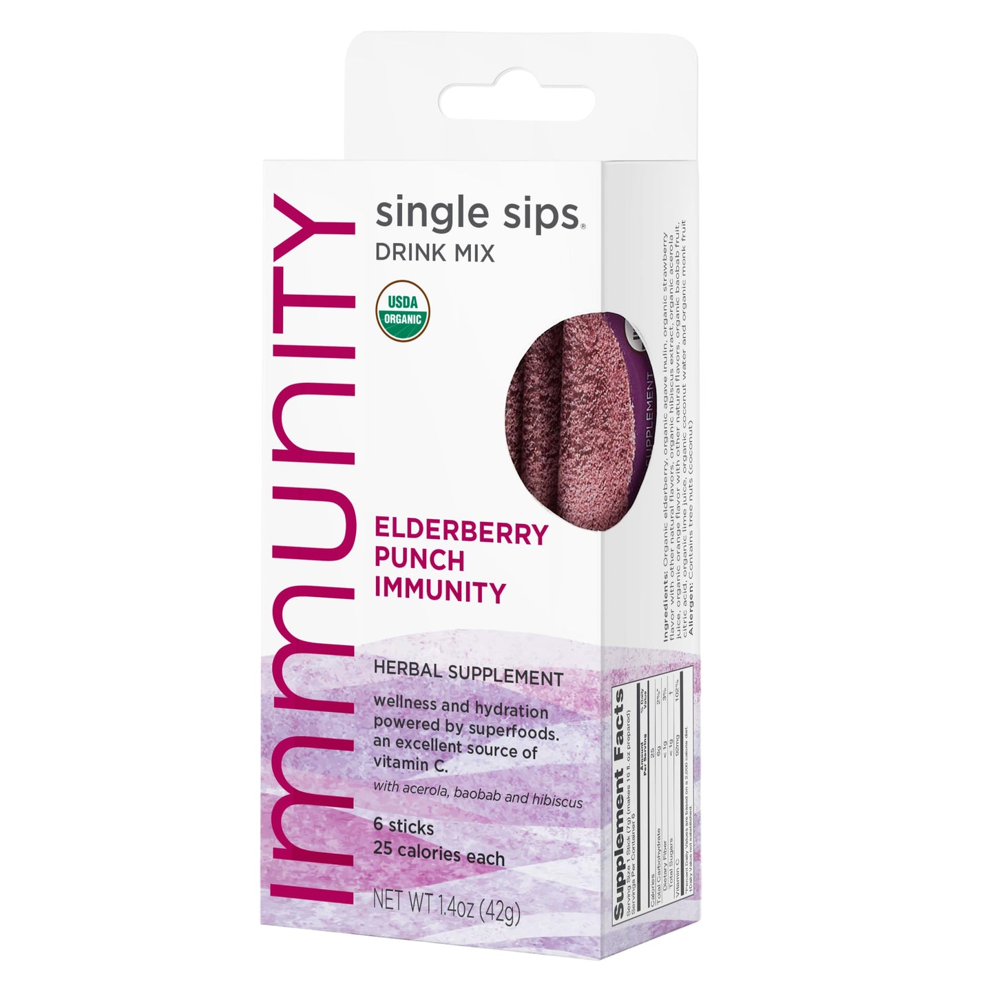 The Republic of Tea - Immunity Nectarine Honey Orangeade Single Sips, 6 Drink Mix Packets
