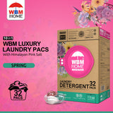 WBM Home Laundry Detergent Pods, Spring Fragrance Scent, 32 Count - HE Concentrated Laundry Pods with 10x Ultra Power Cleaning and 4D Laundry Stain