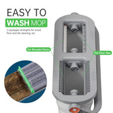 Mop and Bucket Set with Wringer Flat Mop Bucket System for Home Floor Cleaning,6 Reusable Microfiber Pads,Extended Stainless Steel Handle,Ideal