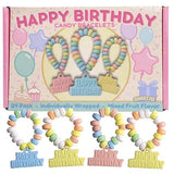 Happy Birthday Candy Bracelets, Individually Wrapped Bulk Party Favors, 24 Pieces Inside, 10.16 Ounces