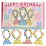 Happy Birthday Candy Bracelets, Individually Wrapped Bulk Party Favors, 24 Pieces Inside, 10.16 Ounces