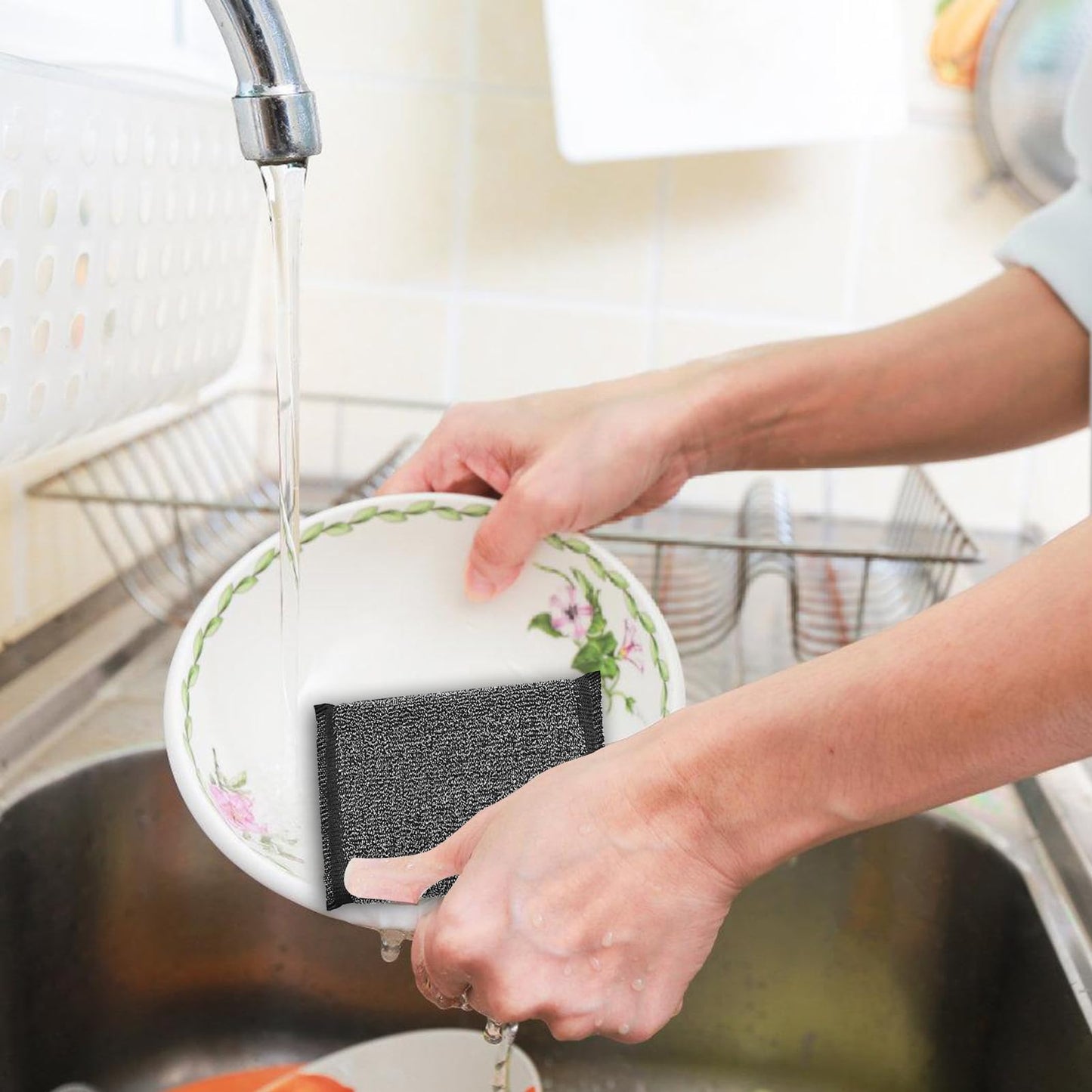 Sponges Kitchen, 6pcs Non-Scratch Washing Scrub Pads, Sponges for Dishes, Reusable Dish Sponge for Dishes, Pots and Pans (A)