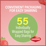 Haddar 100% Fruit,. Strawberry Fruit Leather Bars (Box of 55)