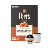 Peet's Coffee, Flavored Light Roast Keurig K-Cup Pods, Arabica Coffee, Natural Flavors - Caramel Brulee 22 Count (1 Box of 22 Pods)