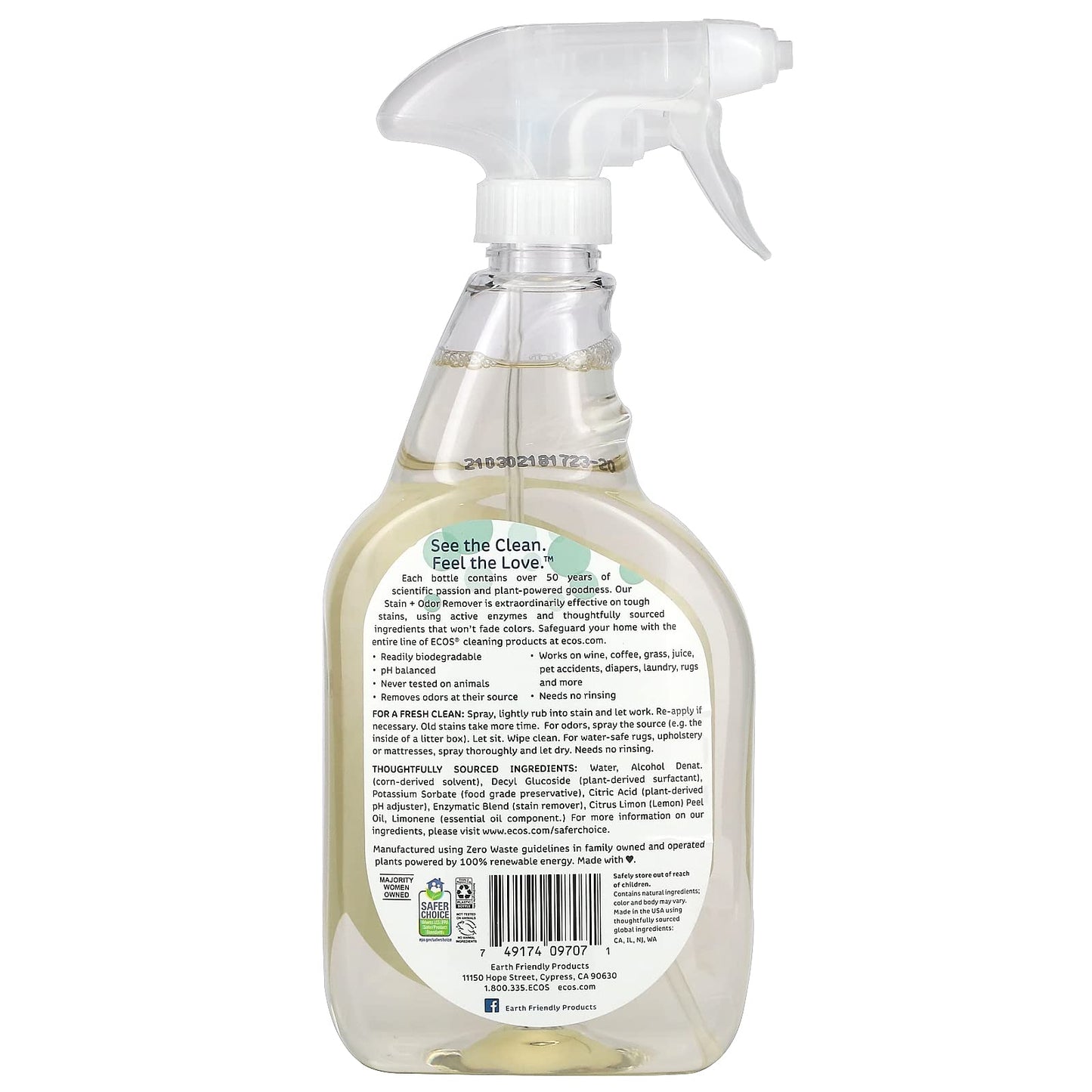 Earth Friendly Product Stain & Odor Remover 22 oz. This Multi-Pack Contains 3.2