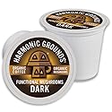 Harmonic Grounds Organic Mushroom Coffee Pods - Dark Roast Coffee with Lion's Mane, Reishi, Chaga, Cordyceps & Turkey Tail - Compatible with Keurig