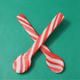Sweetzo Christmas Edible Candy Cane Stirring Spoons and Shot Glasses, Red and White Peppermint Flavored Utensils - 24 Spoons (3 Glasses)