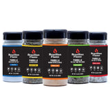 Brazilian Flame Parrilla Seasoning - Brazilian Flame Set - Sea Salt - Sea Salt & Pepper - Sea Salt & Fine Herbs - Boudin Pepper & Garlic - Chimichurri