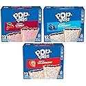 Pop Tarts Toaster Pastries, Frosted Cherry, Frosted Strawberry, and Frosted Blueberry, 20 Ounce (Pack of 3) - with Two Make Your Day Lollipops
