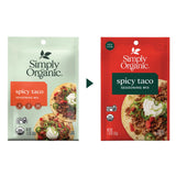 Simply Organic Spicy Taco Seasoning Mix, Gluten Free, Certified Organic, Kosher, Vegan, Vegetarian - Pure Flavor for Tacos, Stir-Fries, Mexican
