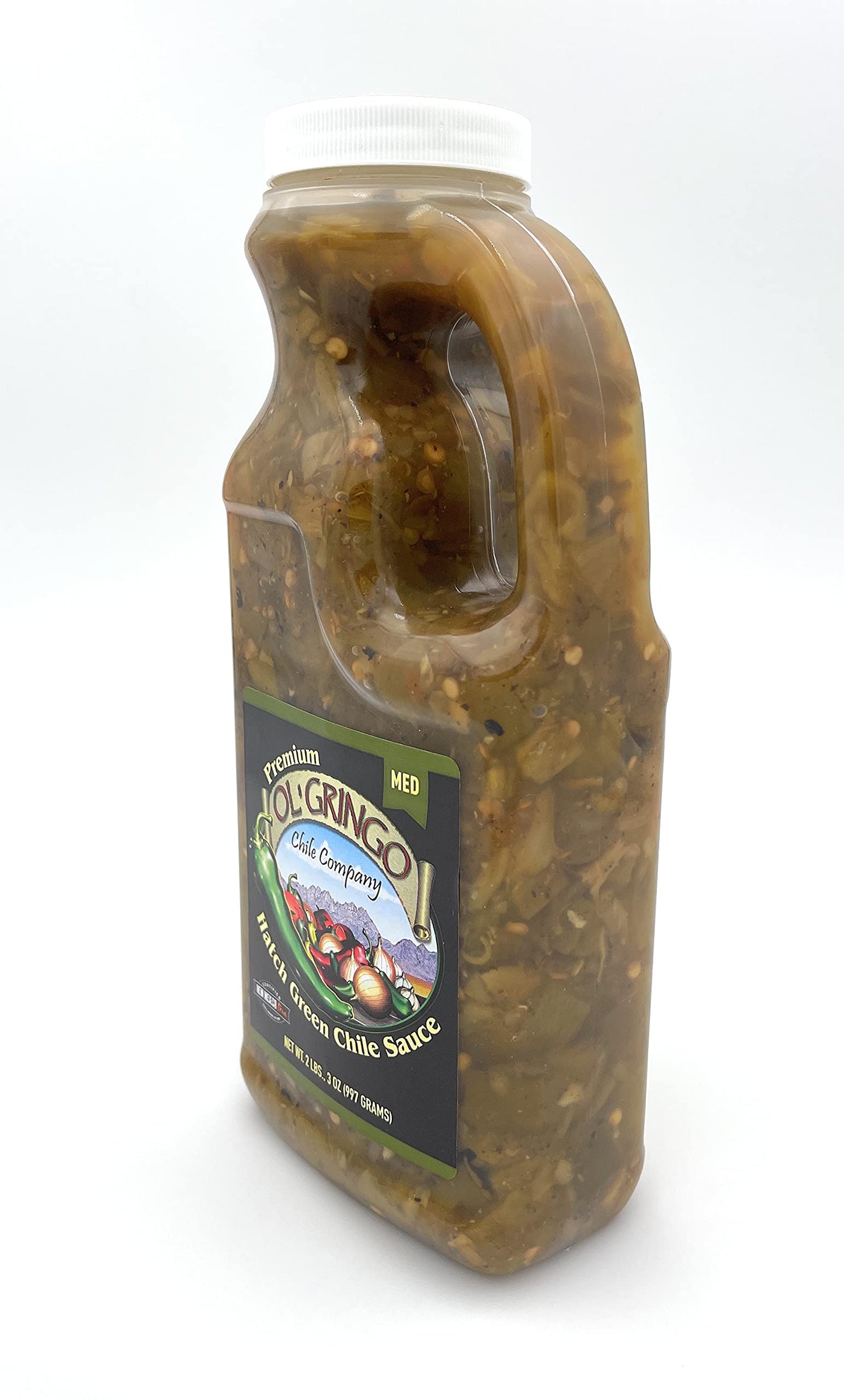 Ol' Gringo Chile Company Premium Hatch Green Chile Sauce Medium 35 Ounce Bottle
