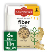 Pastabilities High Fiber Pasta - Ruffles Shaped Wheat - 11g Protein per serving, Delicious Taste & Texture, Excellent Source of Prebiotic Fiber