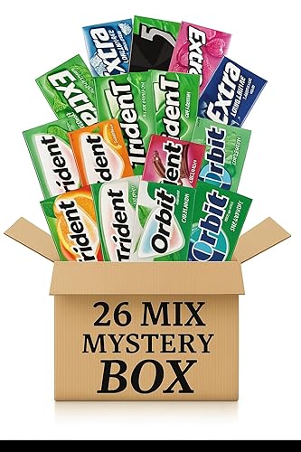 26 MIX chewing gum Mix variety pack Assorted Flavors 5 Gum, Extra, Orbit & Trident Long Lasting Sugar Free Chewing Gum 20 Variety Flavor packs