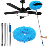 Ceiling Fan Cleaner Duster with Extension Pol, 12 to 51 Inch Duster Length, Reusable Microfiber Dusters for Cleaning Fan Blades, Cobwebs, Walls
