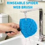 26FT Reach Cobweb Duster with Extension Pole - Spider Web Brush for Cleaning with 5-20FT 4-Section Flip-Lock Telescopic Pole, Effortlessly Cleans High