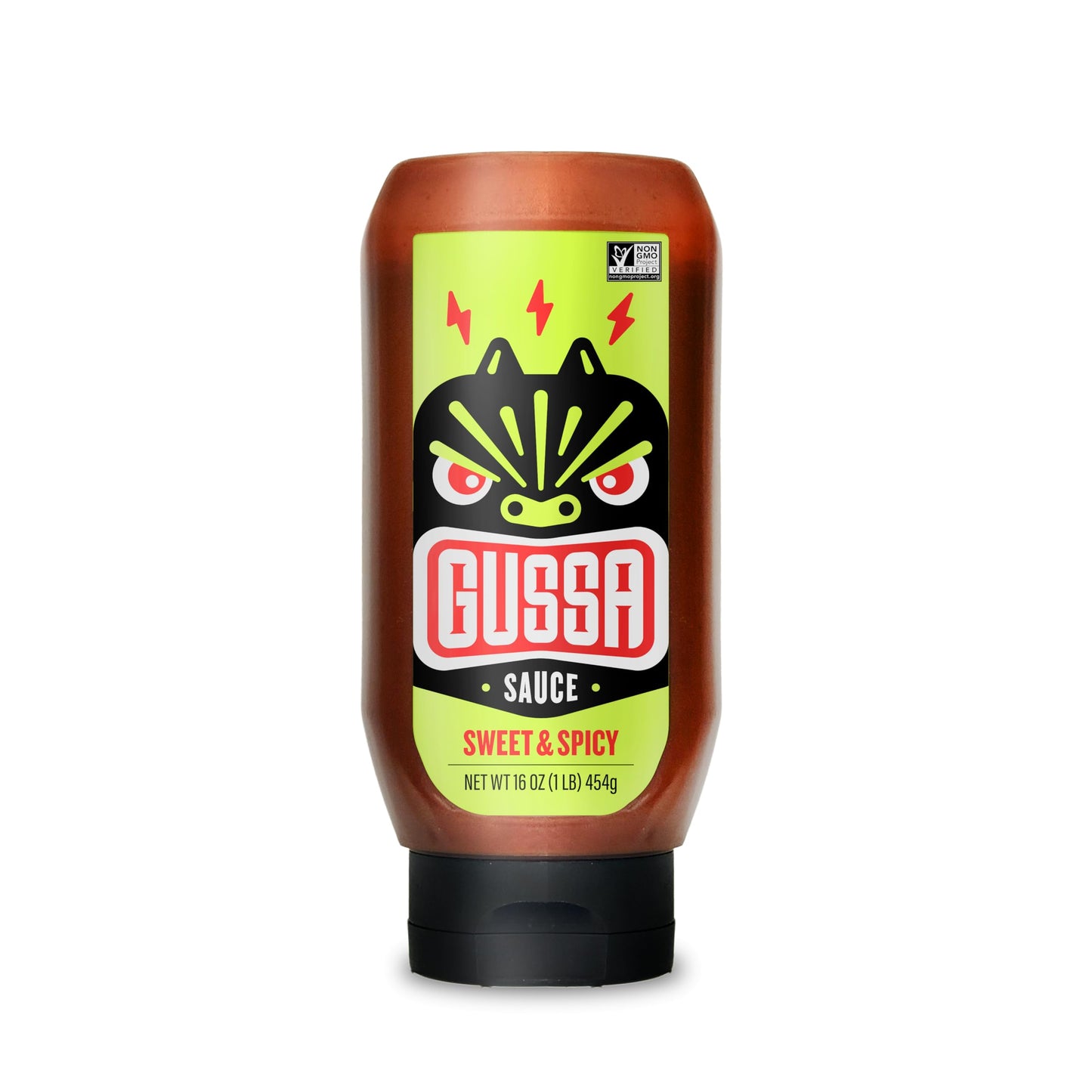 GUSSA Sauce 16 oz - Sriracha Style Sweet & Spicy Sauce - Perfect for Burgers, Wraps, Chicken Wings, Tacos, Salads, Noodles & More. Vegan, Non-GMO, No