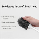 Stafeny Toilet Bowl Brush,with Ventilated Drying Holder,Non-Slip Handle Silicone Toilet Brush for Bathroom Deep Cleaning Compact Toilet Brush Set/Wall