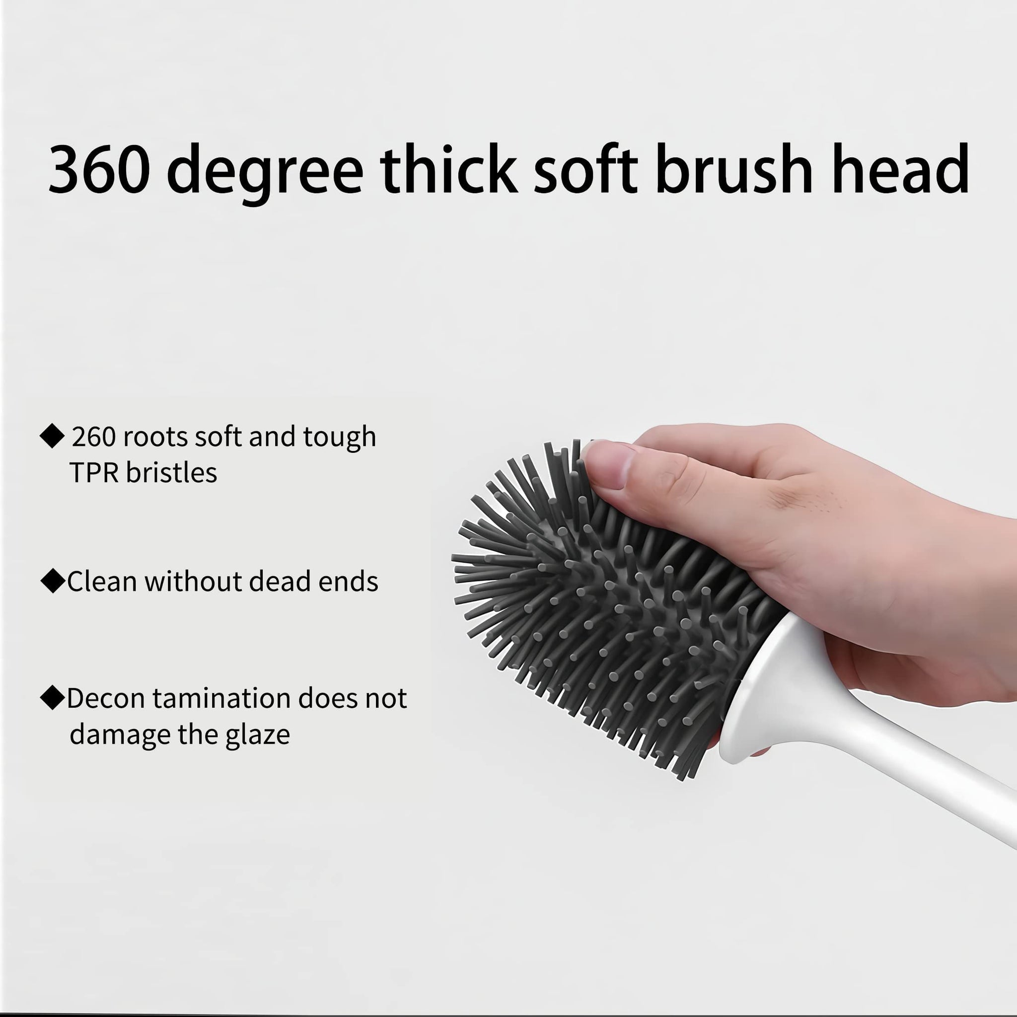 Stafeny Toilet Bowl Brush,with Ventilated Drying Holder,Non-Slip Handle Silicone Toilet Brush for Bathroom Deep Cleaning Compact Toilet Brush Set/Wall