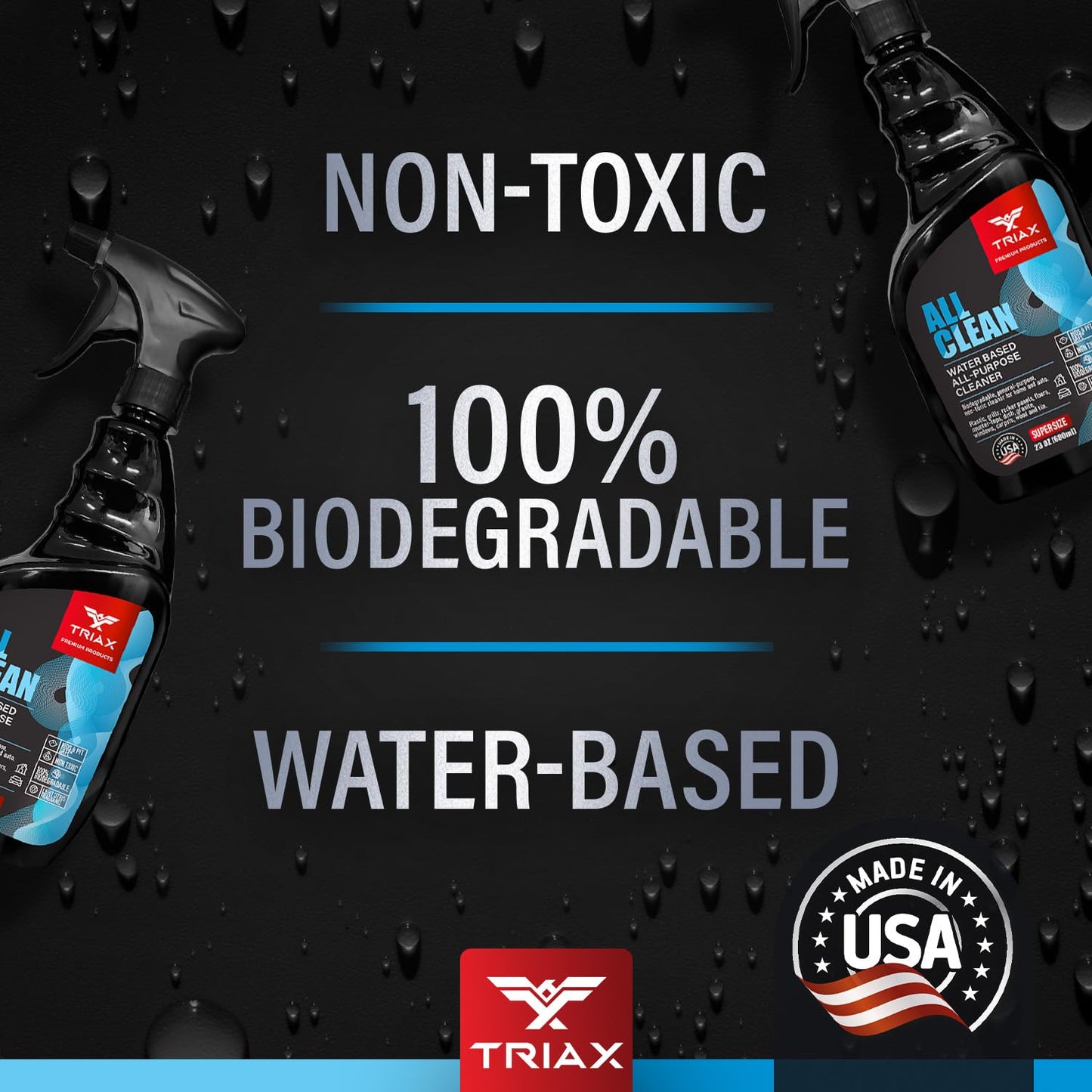 Triax Automotive All Purpose Cleaner, Biodegradable, Non-Toxic, Water-Based | Citrus Scent, Professional Strength, Multi-Surface | All Clean for Car