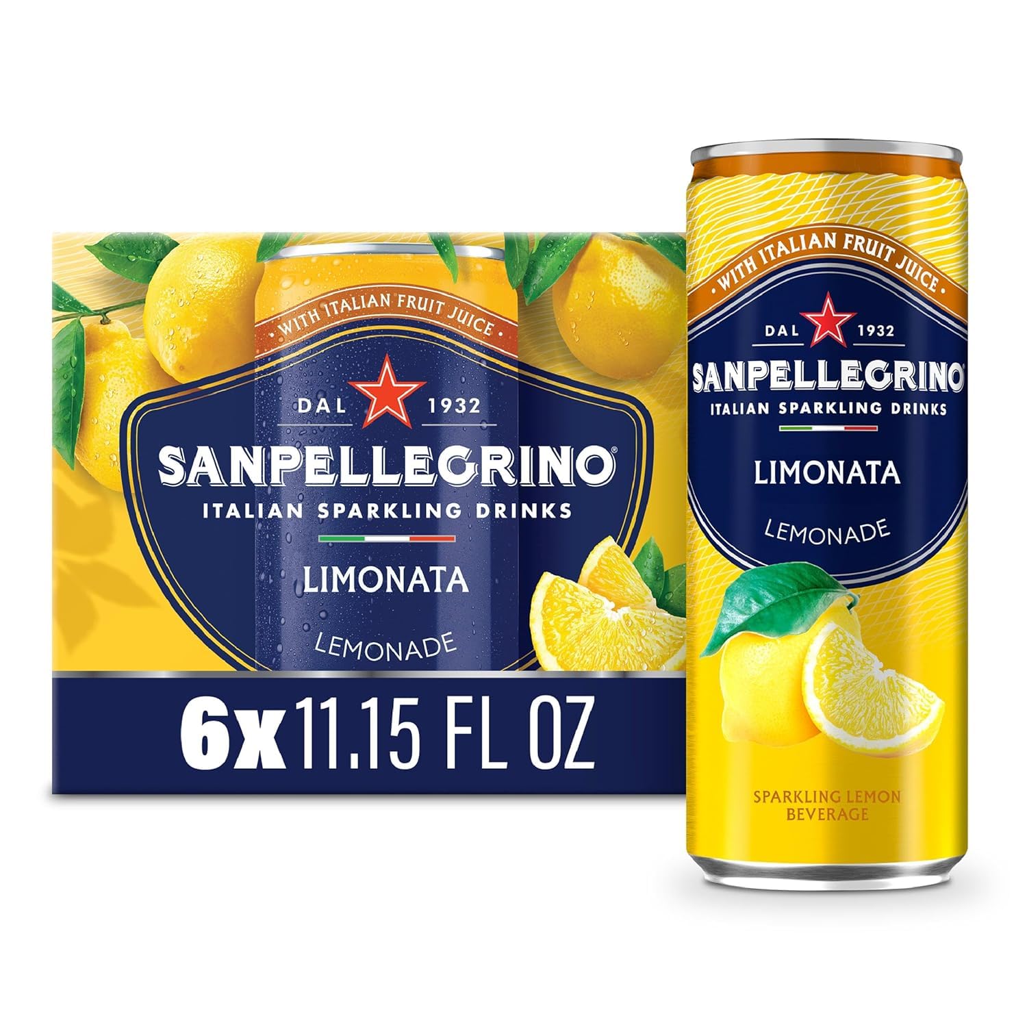 San Pellegrino Sparkling Fruit Beverages Variety Pack, 11.15 fl oz Cans - 24 Pack - Blood Orange, Lemon, Prickly Pear & Pomegranate Orange