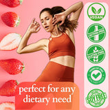 DrinkFit Fruit Smoothie | Real Fruit Puree, Low Sugar, Gluten-Free & Non-GMO, Strawberry Smoothie Mix - Makes 32 Smoothies, 64 Fl Oz