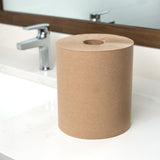 Sierra Hygiene 1-Ply Natural (Kraft) Roll Towels, 8” x 800’, Hardwound Universal Paper Towel Rolls for Commercial Restrooms, Restaurants, Schools