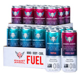 Angry Angel Ice Pop Blast & Tropical Natural Energy Drink - (24 count) Mixed Pack - Zero Sugar - CoQ10 - Important B Vitamins - 12 oz Cans