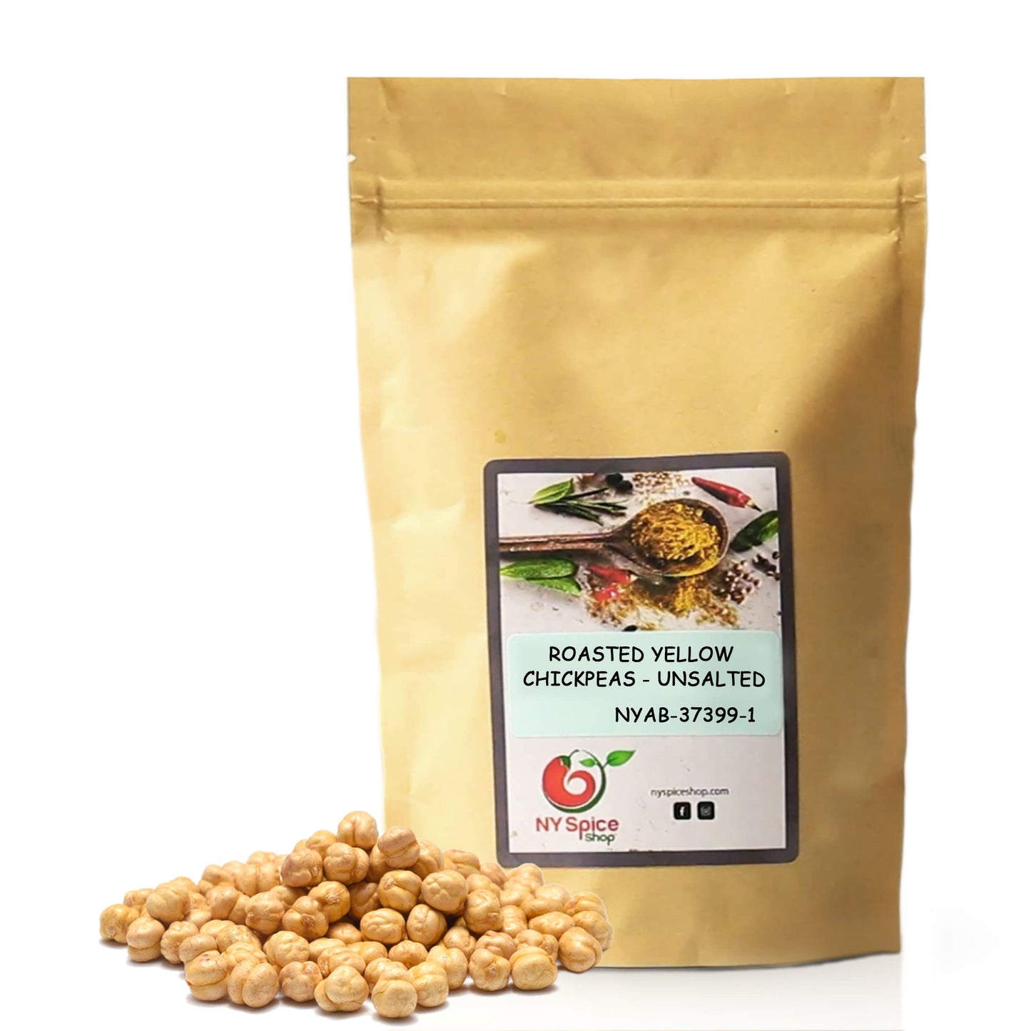 NY Spice Shop Chickpeas Roasted and Unsalted - 5 Pound Dried Crispy Crunchy Chickpeas No Salt - Bulk Healthy Snacks
