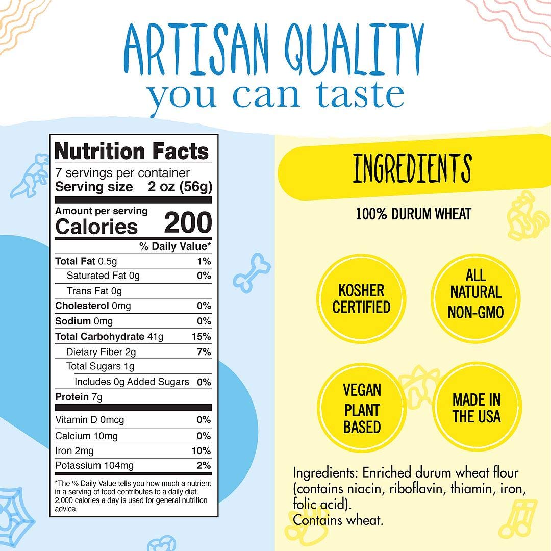 Pastabilities Fun Shaped Pasta for Kids - Star of David Shaped - Kosher Star Holiday Theme, Non-GMO Natural Wheat Pasta, All-Natural, Kosher