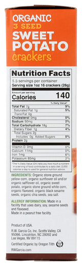 RW GARCIA Organic Sweet Potato Crackers, 5.5 OZ