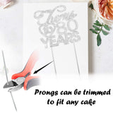 Bling Crystal Cheers To 80 Years Cake Topper - Best Keepsake 80th Birthday Or Anniversary Decor Party Decorations Silver
