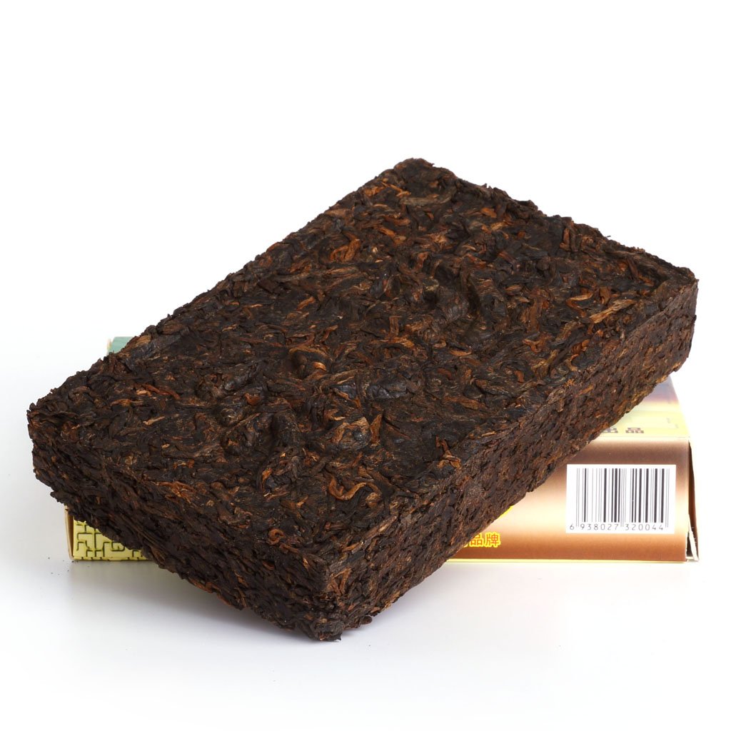 Puerh Tea Cake 250g / 8.8oz 2012 Year Ripe Shu Bulang Mountain Aged Golden Buds Brick - Yunnan Pu-erh Pu erh Puer Pu'er Chinese Tea