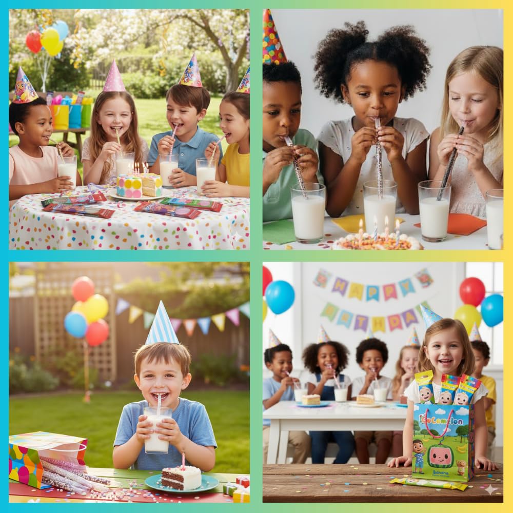 Peppa Pig Magically Flavored Dip & Sip Milk Straws - Chocolate & Strawberry Flavor | Fun Magic Straws for Kids, Drinks & Cereal | | Sweet Party Treats