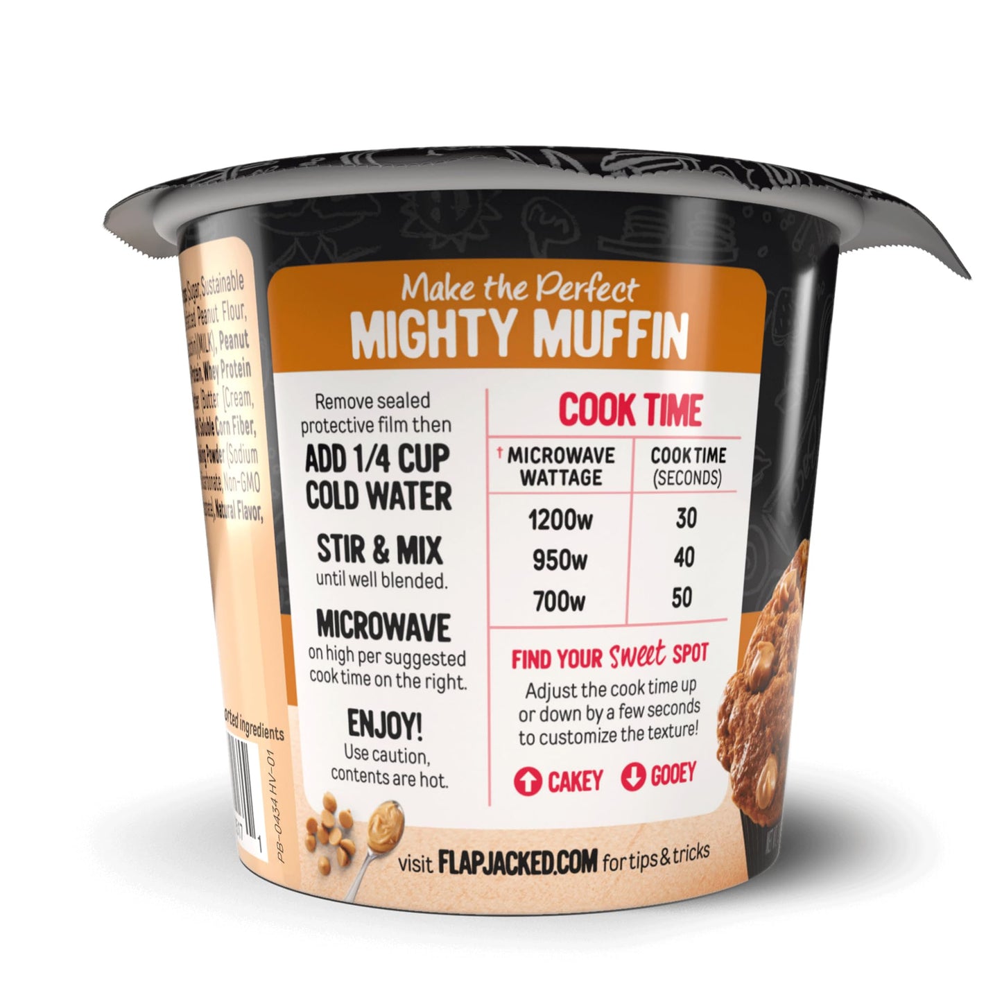 FlapJacked Mighty Muffins, Gluten-Free Peanut Butter, 12 Count (FID27470)