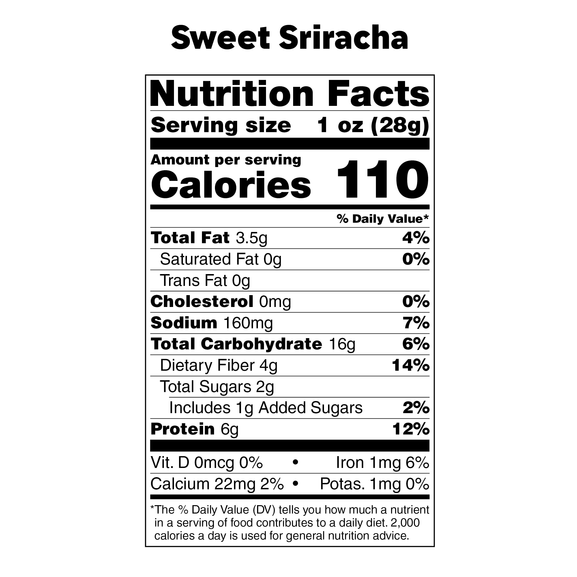 Bada Bean Bada Boom - Plant-Based Protein, Gluten Free, Vegan, Crunchy Roasted Broad (Fava) Bean Snacks, 110 Calories per Serving, Sweet Sriracha, 4.5