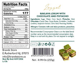 Lezzet, Handmade Baklava-Style Turkish Delight, Chocolate & Pistachio Lokum, 9 Pieces, Premium Dessert Treat, 8.99 oz (255gr)