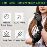 Black Nitrile Disposable Gloves Large, 100 Count - Powder-Free Latex-Free Gloves for Food Prep, BBQ, Tattooing, Cleaning, and Household Use - Snug Fit