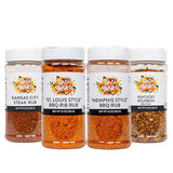 Spice Madness - 4-PC TASTE OF AMERICA BUNDLE - Premium BBQ Spice Rubs - Authentic American Flavors - St. Louis, Memphis, Kentucky Bourbon, Kansas City