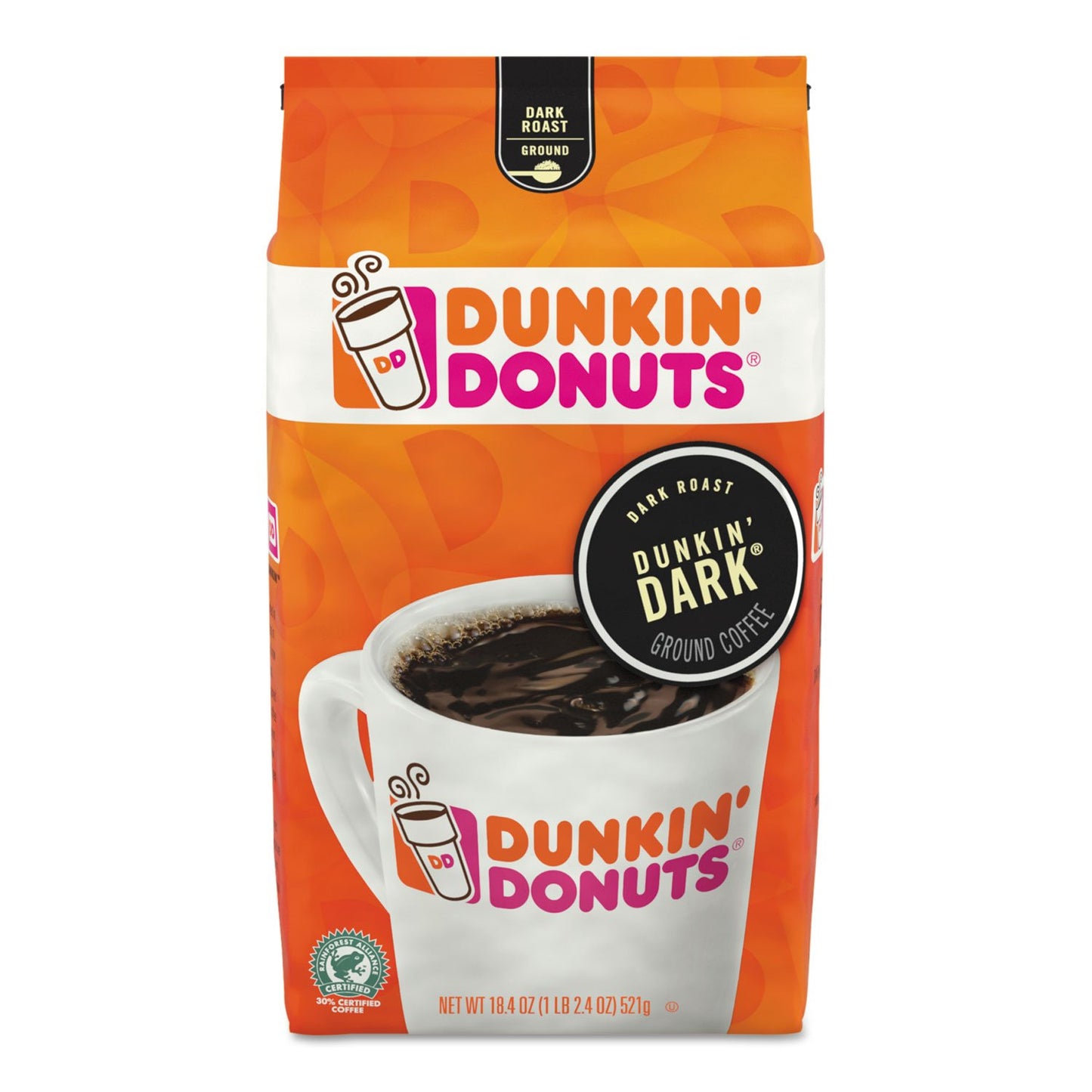 Dunkin’ Midnight Dark Roast Ground Coffee, 18.4 Ounce Bag