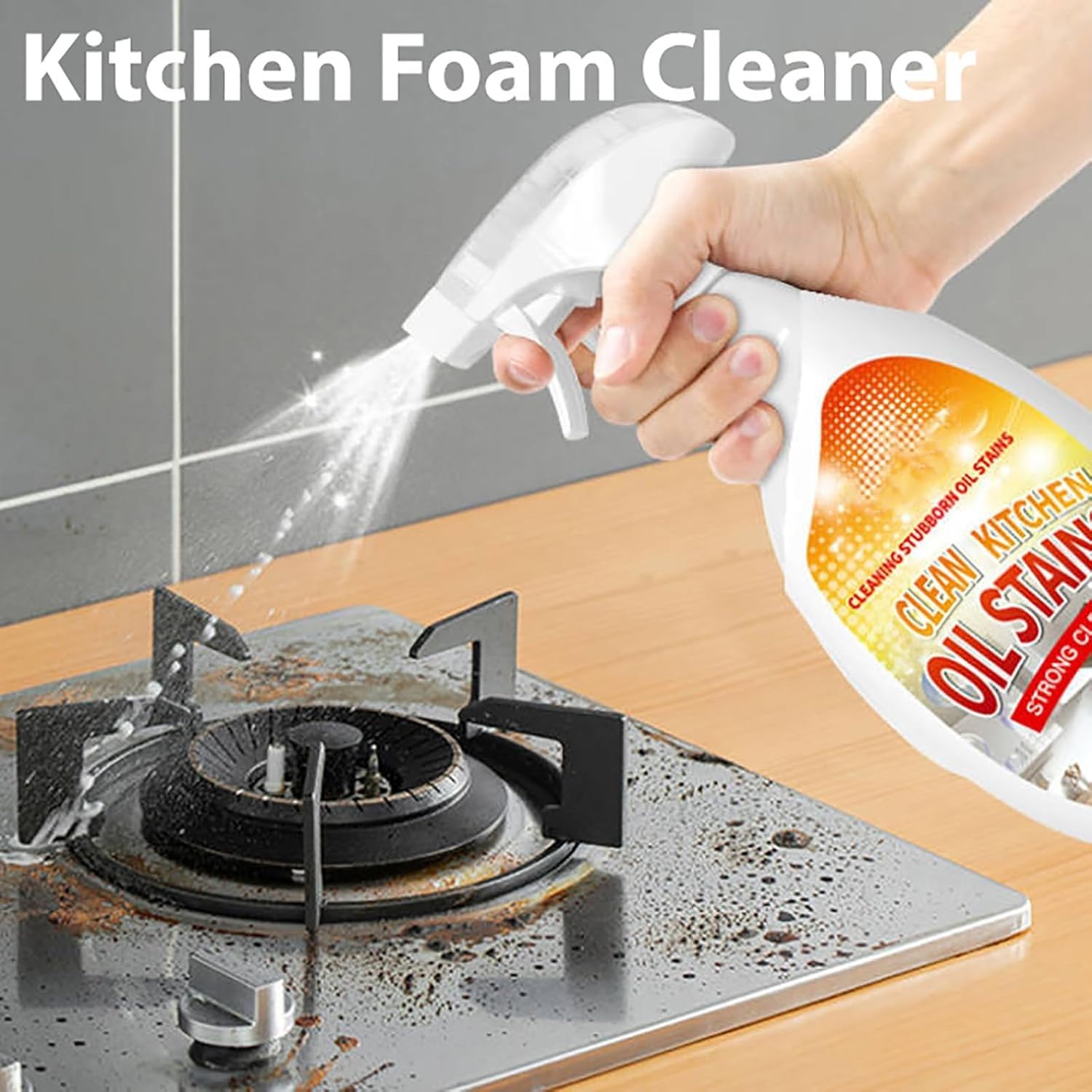 HOLVA 2026 New Heavy-Duty Kitchen Degreaser Foam Cleaner, Clean Kitchen Up Oil Stains Spray, Heavy Oil Stain Grease Cleaner, Multi-purpose Foam