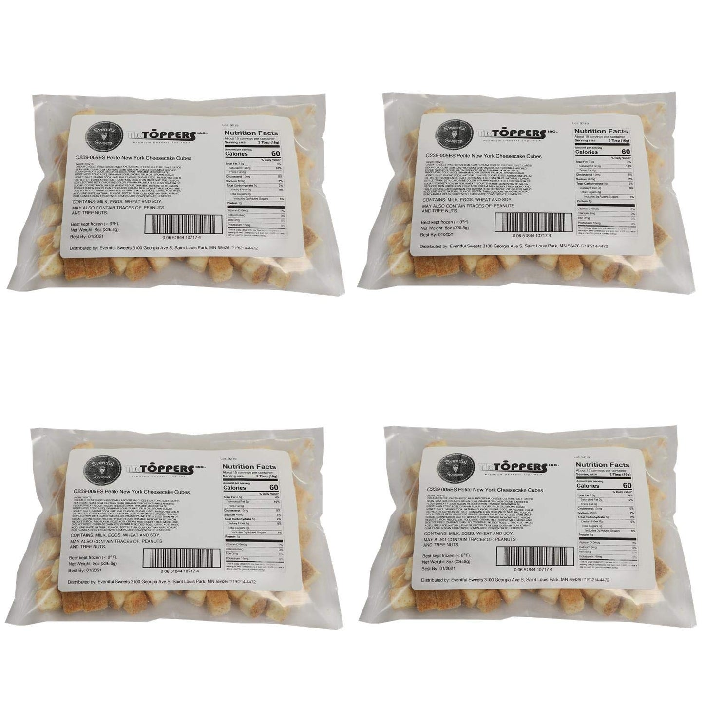 Cheesecake Bites 2 LBS - Bags of Cake Squares Made with Real Cream Cheese - Bulk Dessert Toppings for Sundaes, Yogurt, Ice Cream Bar, and More - Great