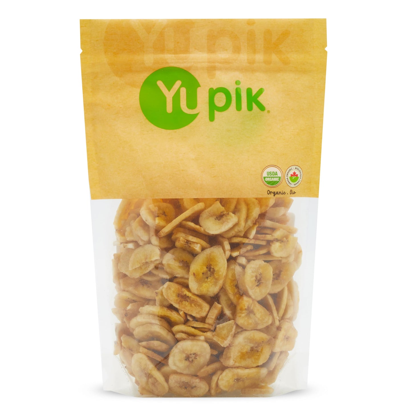 Yupik Organic Sweetened Dried Banana Chips, 14.1 Oz, Gluten-Free, Kosher, Non-GMO, Vegan, Sliced Dried Fruits, Lightly Sweetened, Crunchy Snacks