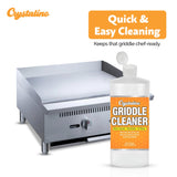 Crystalino Flat Top Grill Cleaner (32 Fl Oz), Removes Grease, Rust, Fats, Carbon, and Calcium, Griddle Cleaning Kit, Use on Stainless Steel as Wolf