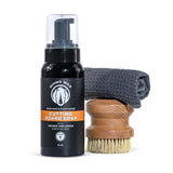 Rhino Wax Cutting Board Cleaning Kit - Includes Cutting Board Foaming Soap, Scrub Brush, Microfiber Cloth - Castile-Based Natural Cleaner - Easy Foam