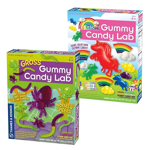 Thames & Kosmos Gummy Candy Experiment Kits | 2-Pack Bundle | Rainbow Gummy Candy Lab & Gross Gummy Candy Lab | Sweet Science STEM Activity Kits |
