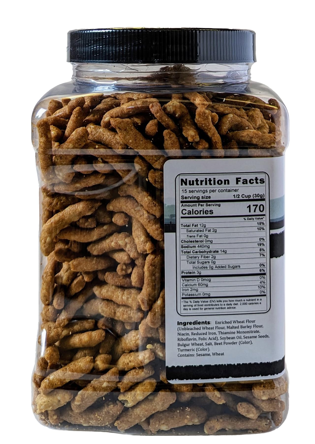 Sesame Sticks Original 1 lb. By Medley Hills Farm in Reusable Container - Delicious and Fresh Sesame Sticks Snacks - Ideal for Midday Snacking
