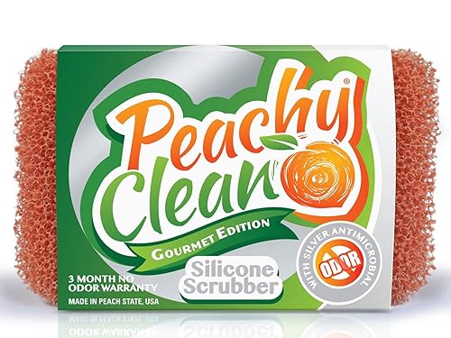 Gourmet Silicone Scrubber by Peachy Clean (Qty 1) with Fresh Peachy Fragrance