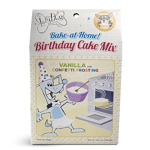 The Lazy Dog Cookie Co. Bake-at-Home Birthday Cake Mix Vanilla with Confetti Frosting Dog Treats, 12 oz.